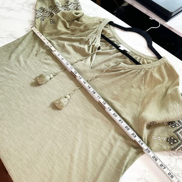 J. Jill Green‎ Mixed Media Embroidered Boho Peasant Tassel Tunic Top women’s 1X - Picture 11 of 11